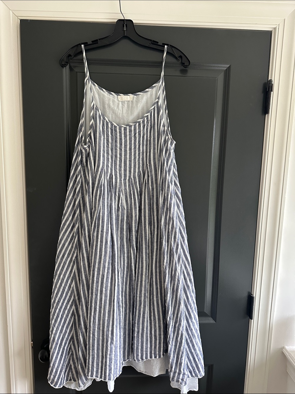 Girls Blue and White Striped Sundress
